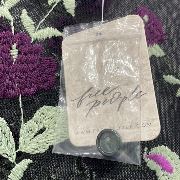 NWT Free People Black Purple Floral Sheer Sky Bright Midi Dress Size S - Picture 13 of 13